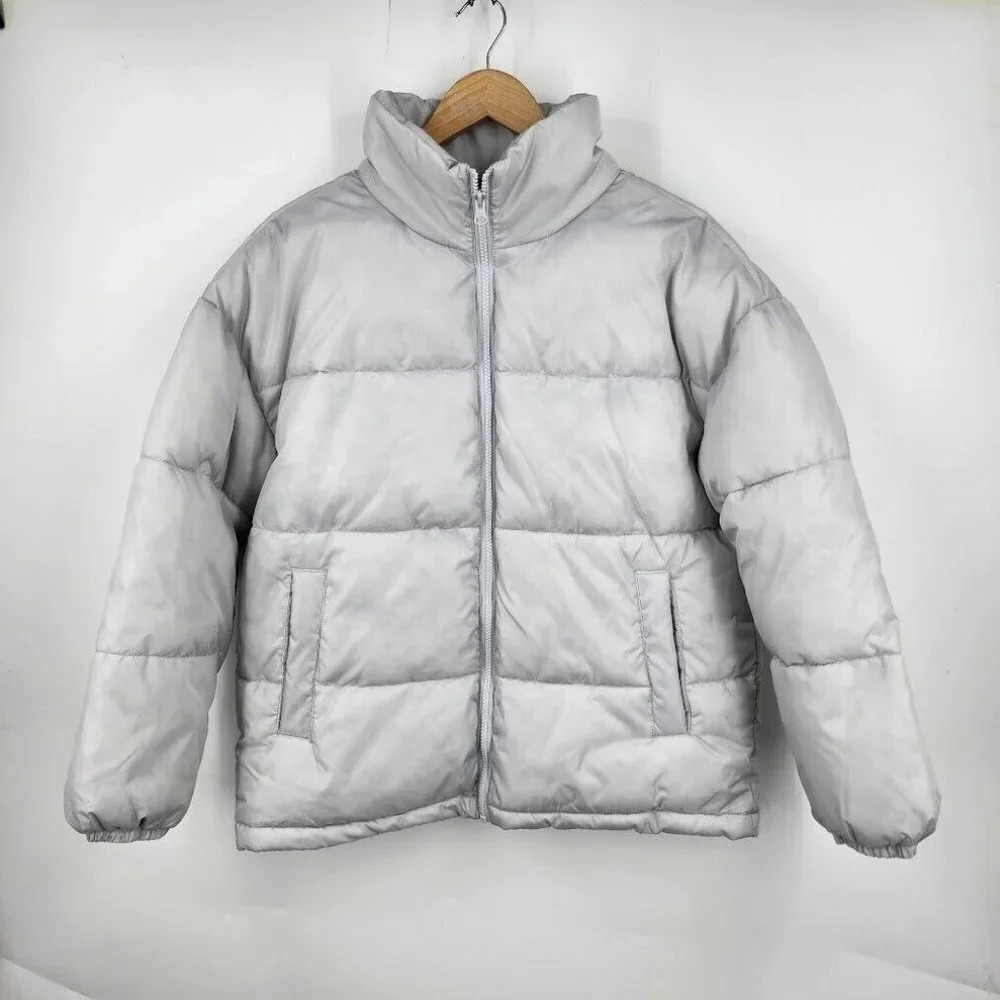 BP Nordstrom‎ Puffer Warm Oversized Long Sleeve Jacket in Grey Quiet Size M NWT